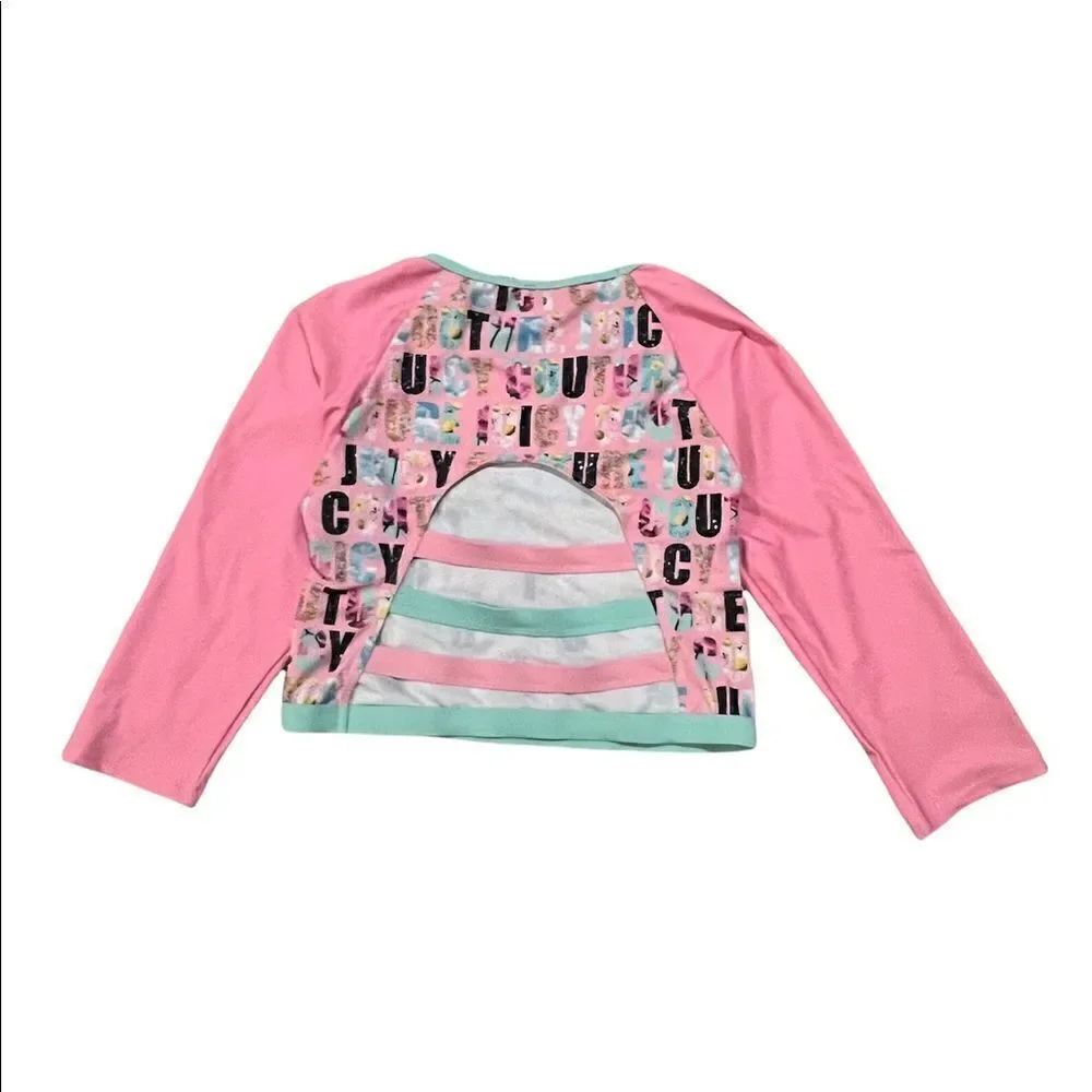 Juicy Couture rashgaurd girls size 14 pink blue